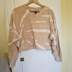 Wild Fable Split Neck Tie Dye Cropped Sweatshirt